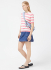 Knitted T-Shirt in Pink & White Stripes from Compañia Fantastica