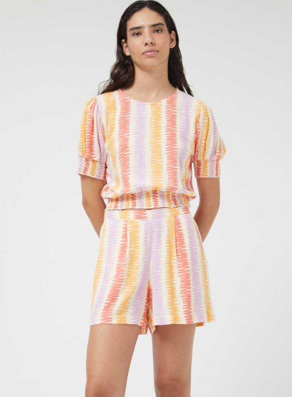 Striped Shorts in Coral Stripes from Compañia Fantastica