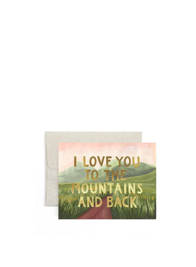 Gold Mountains and Back Greeting Card from 1Canoe2