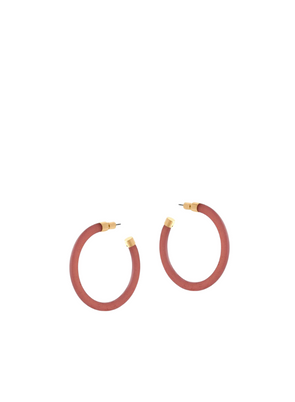 Isabella Resin and Metal Hoop Earrings in Pink from Big Metal