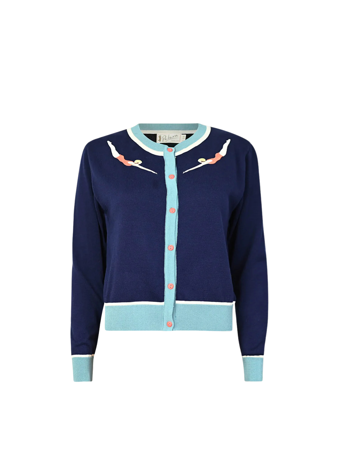 Vera Small Embroidery Cardigan in Navy Divers from Palava