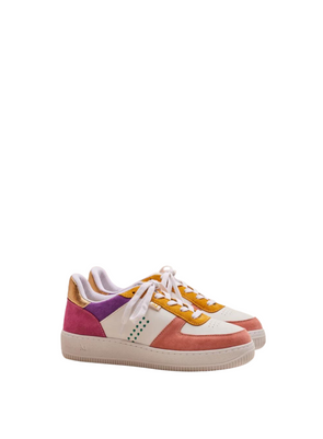 Baskets Basses Maxence Cuir, Rose, Blanc from M.Moustache