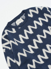 Drop Shoulder Knit in Zig Insignia Blue/White from Far Afield