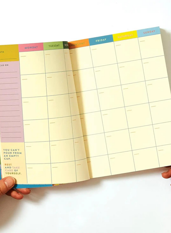 Rainbow Check 304 Page Daily Planner from Raspberry Blossom