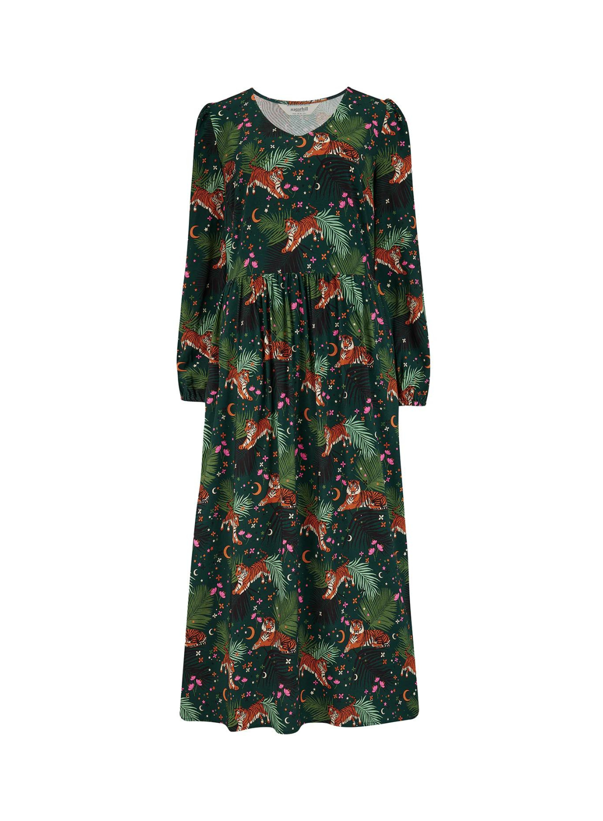 slim fit dress slacks Olympe Green Long Sleeve Smocked Dress main image 0