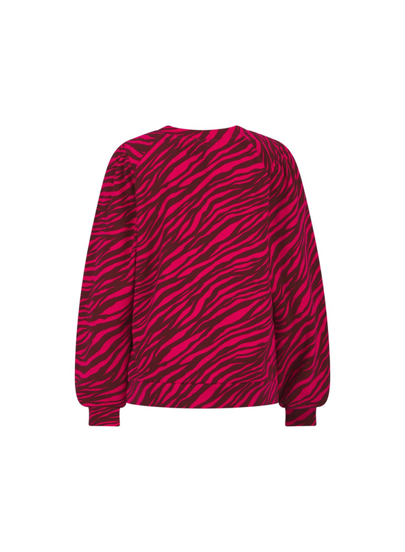 Printed Zebra Piper Sweater in Pink Mix from Nooki