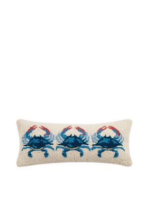 Blue Three Crabs Hook Cushion from Peking Handicraft