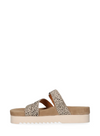 Balou Hairon Leather Sandals in Pixel Off White Black from Maruti