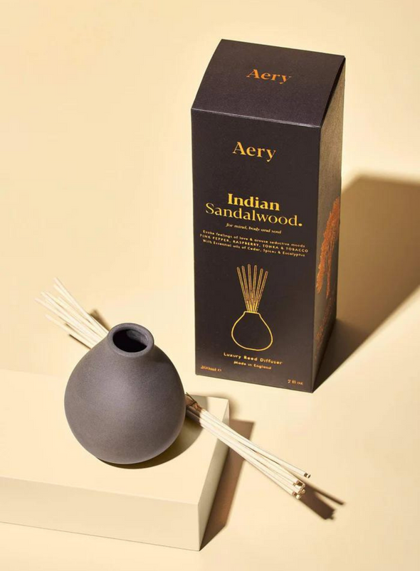 Indian Sandalwood Reed Diffuser - Pepper Raspberry & Tonka from Aery Living