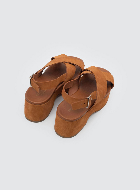 Leather Platform Sandals in 369 Cinnamon from Nice Things