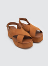Leather Platform Sandals in 369 Cinnamon from Nice Things