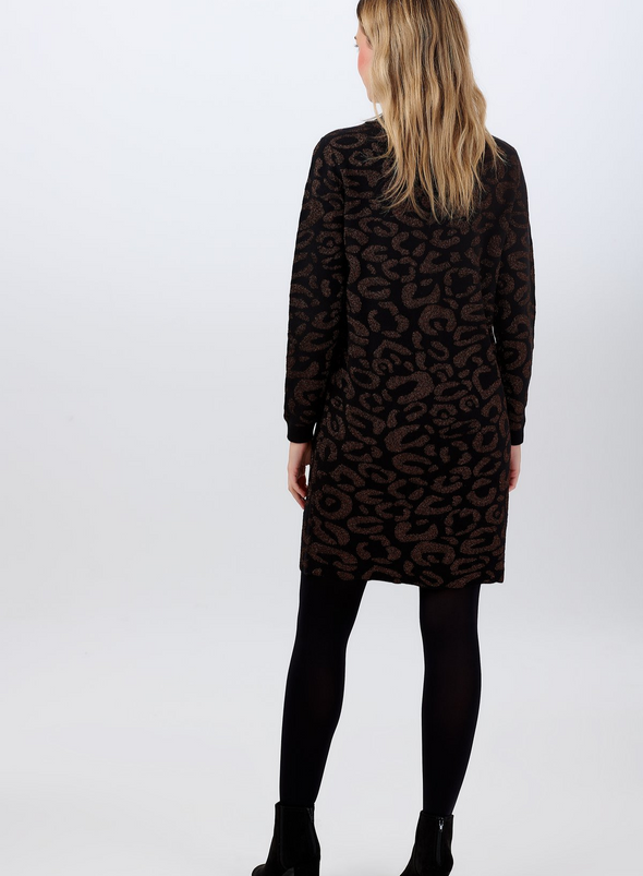 Axelle Lurex Leopard Knit Dress from Sugarhill
