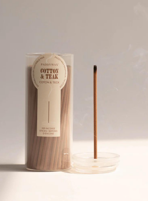 100 Incense Sticks - Cotton & Teak from Paddywax