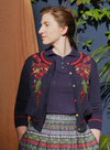 Vera Large Embroidery Cardigan in Navy Berries from Palava