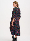 Bakari Jersey Tiered Midi Dress in Black Star Cluster from Sugarhill
