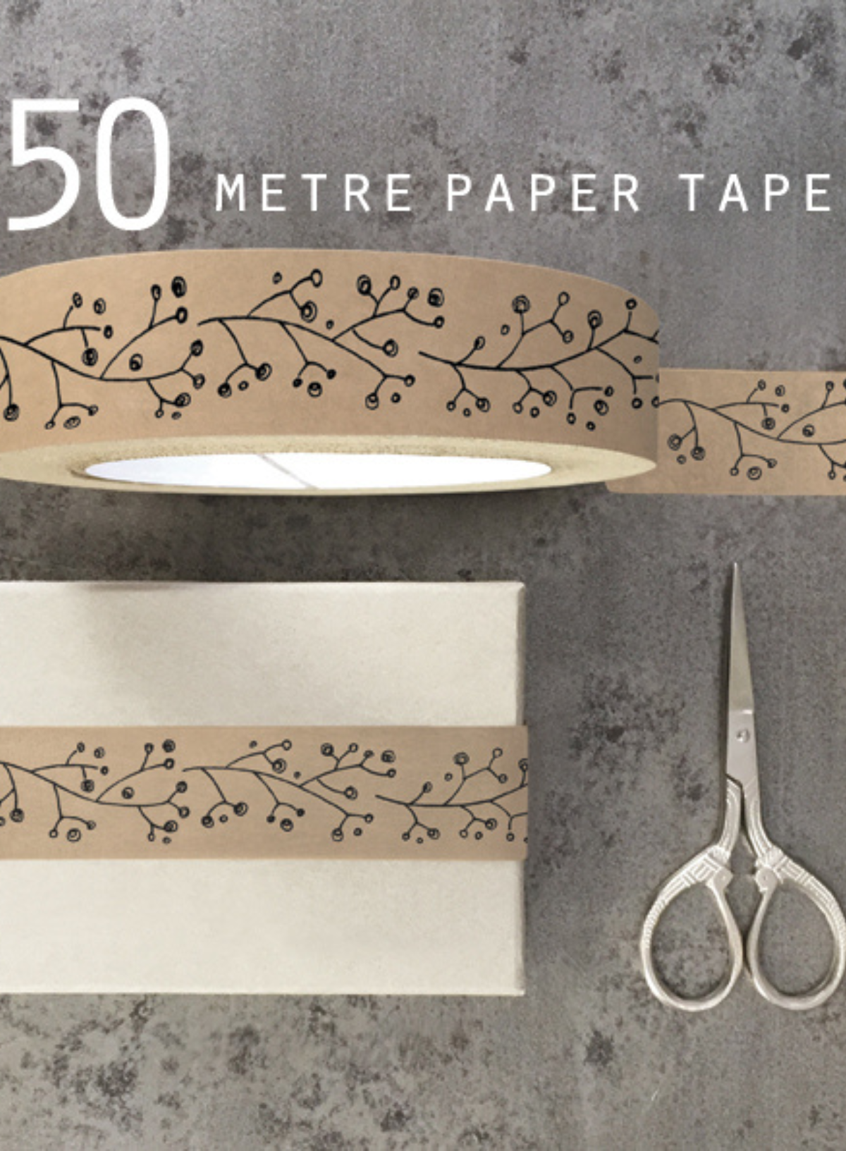 East of India Floral Brown tape