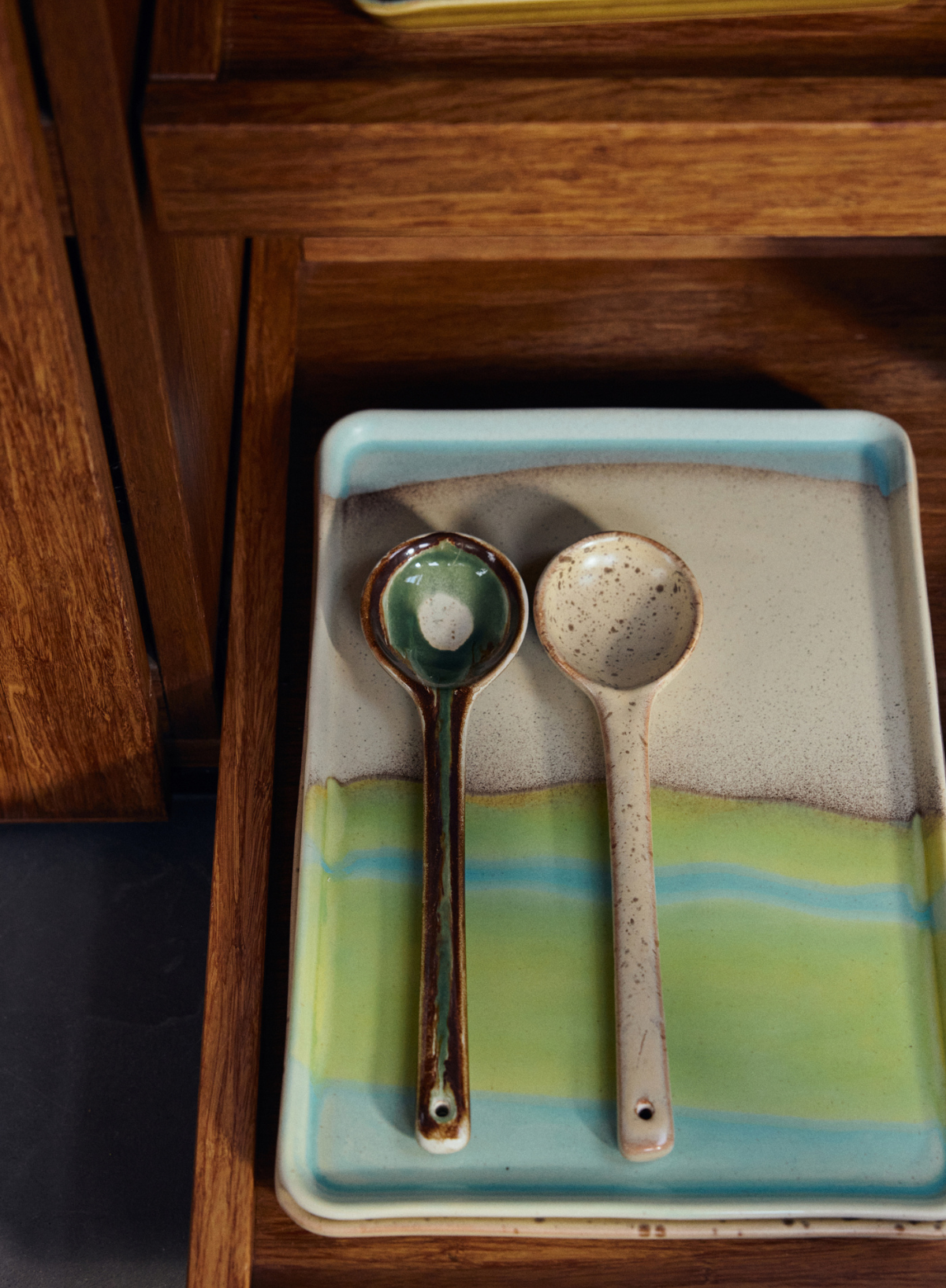 HK Living 70s Ceramics Serving Spoon in Hills Brown