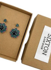 Teal Flower Drop Earrings from Sixton