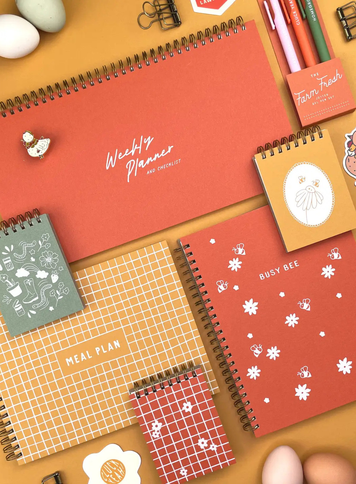 Hand-Drawn Grid Flower Mini Jotter Notebook from Ruff House Print Shop