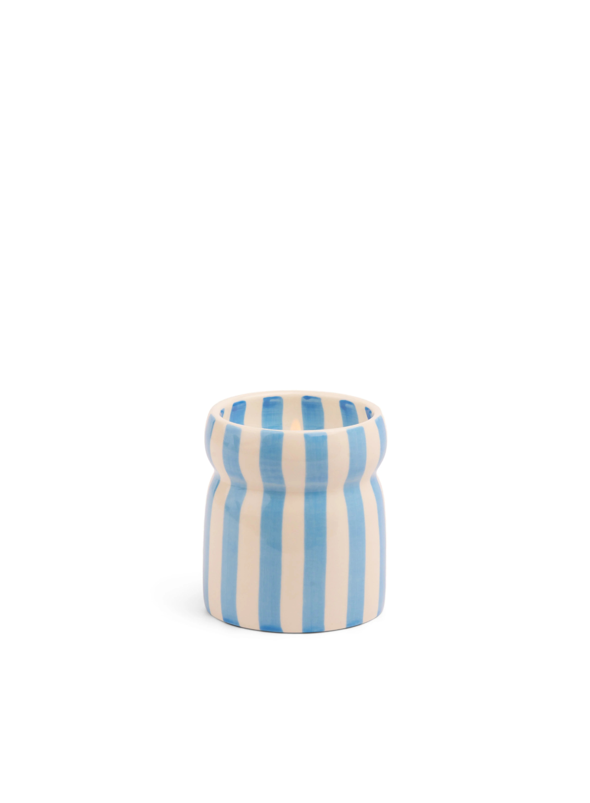 Cabana 6.5oz Blue Striped Candle - Lost at Sea from Designworks Ink