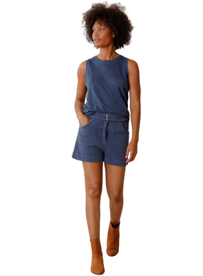 Rustic Jacquard Shorts in Indigo from Indi & Cold