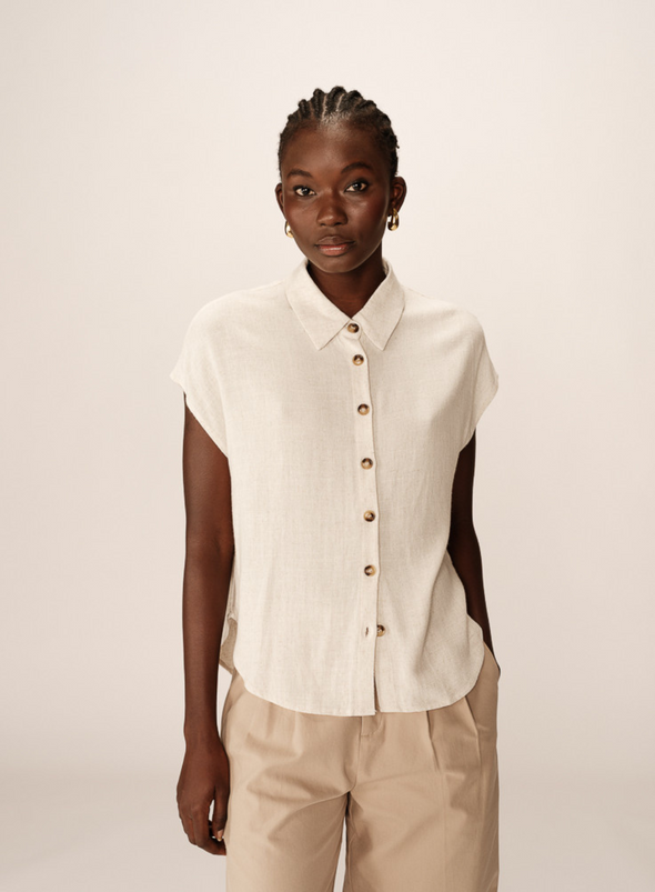 Perez Shirt in Beige from Grace & Mila