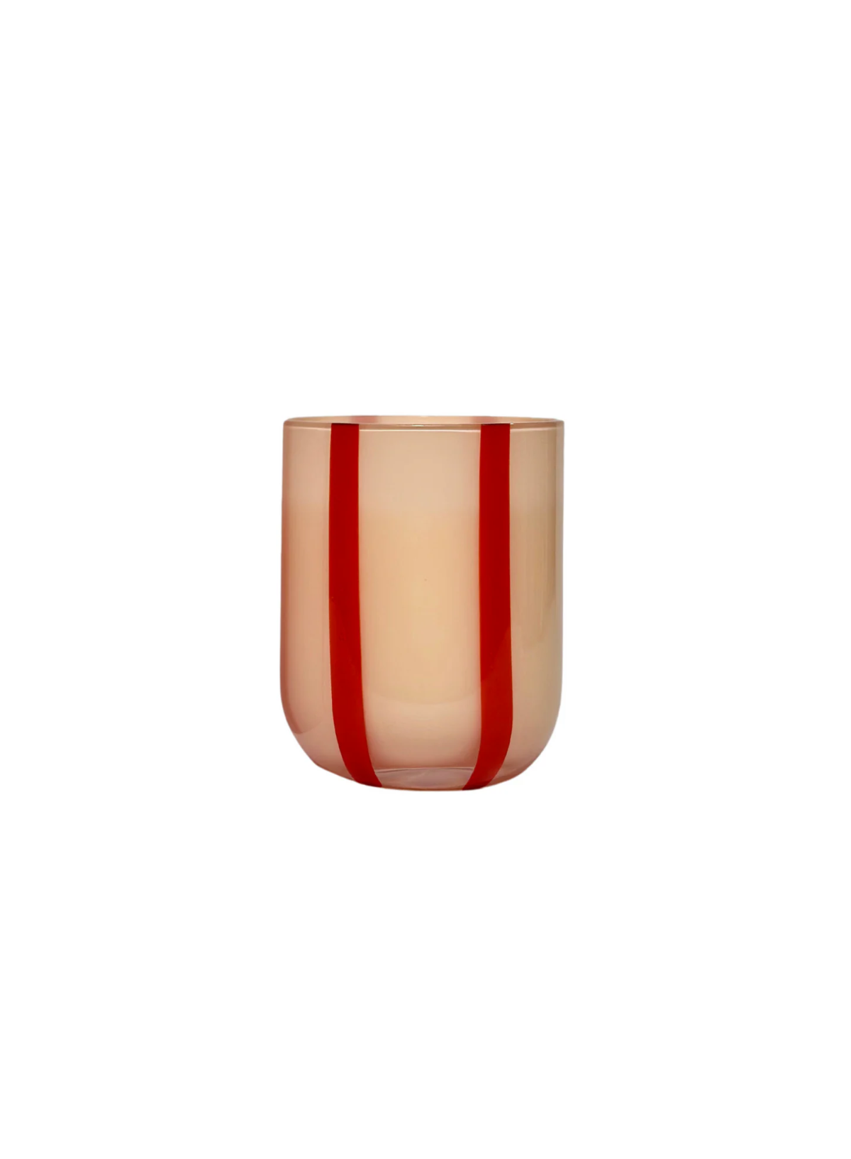 MÆGEN Atina Stripe Drinking Glass in Pink/Red