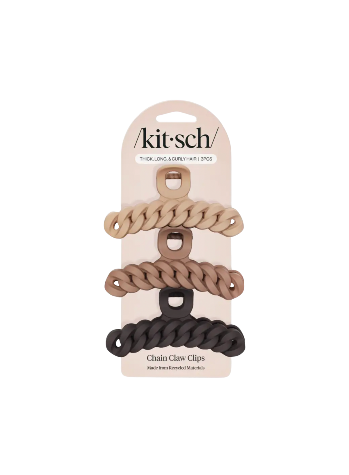Kitsch Chain Claw Clip x 3 Set in Neutral
