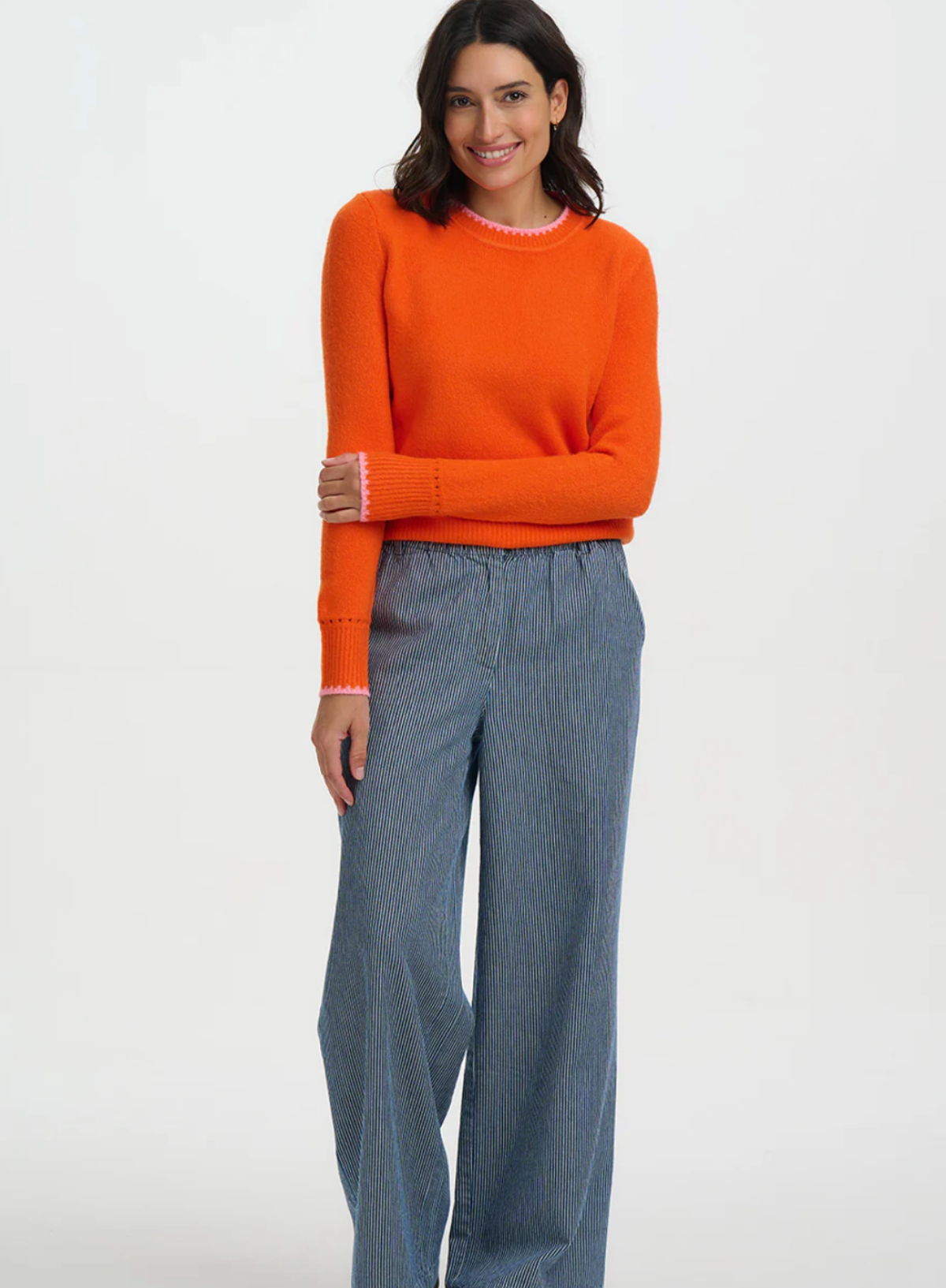 Sugarhill Helena Pink Tipping Orange Jumper