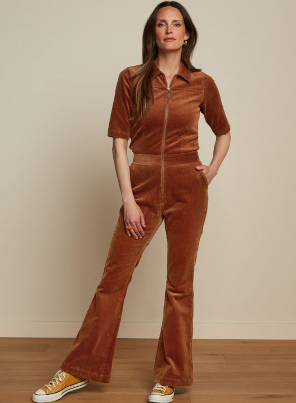 Garbo Flare Jumpsuit in Bombay Brown from King Louie