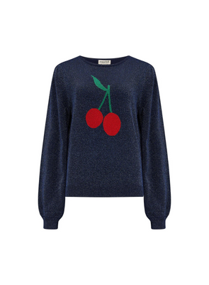 Tiff Jumper in Navy Cherry Good from Sugarhill