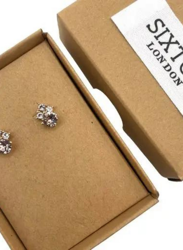 Vintage Style Champagne Stud Earrings from Sixton