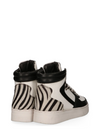 Mona Leather Zebra Hi Top Trainers in Black and White from Maruti