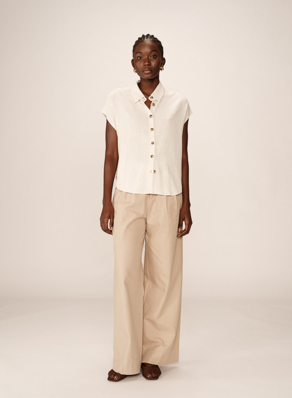 Perez Shirt in Beige from Grace & Mila