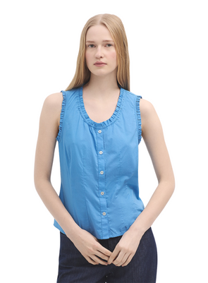 Mini Ruffles Voile Top in Medium Blue from Nice Things