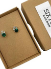Vintage Style Green Stud Earrings from Sixton