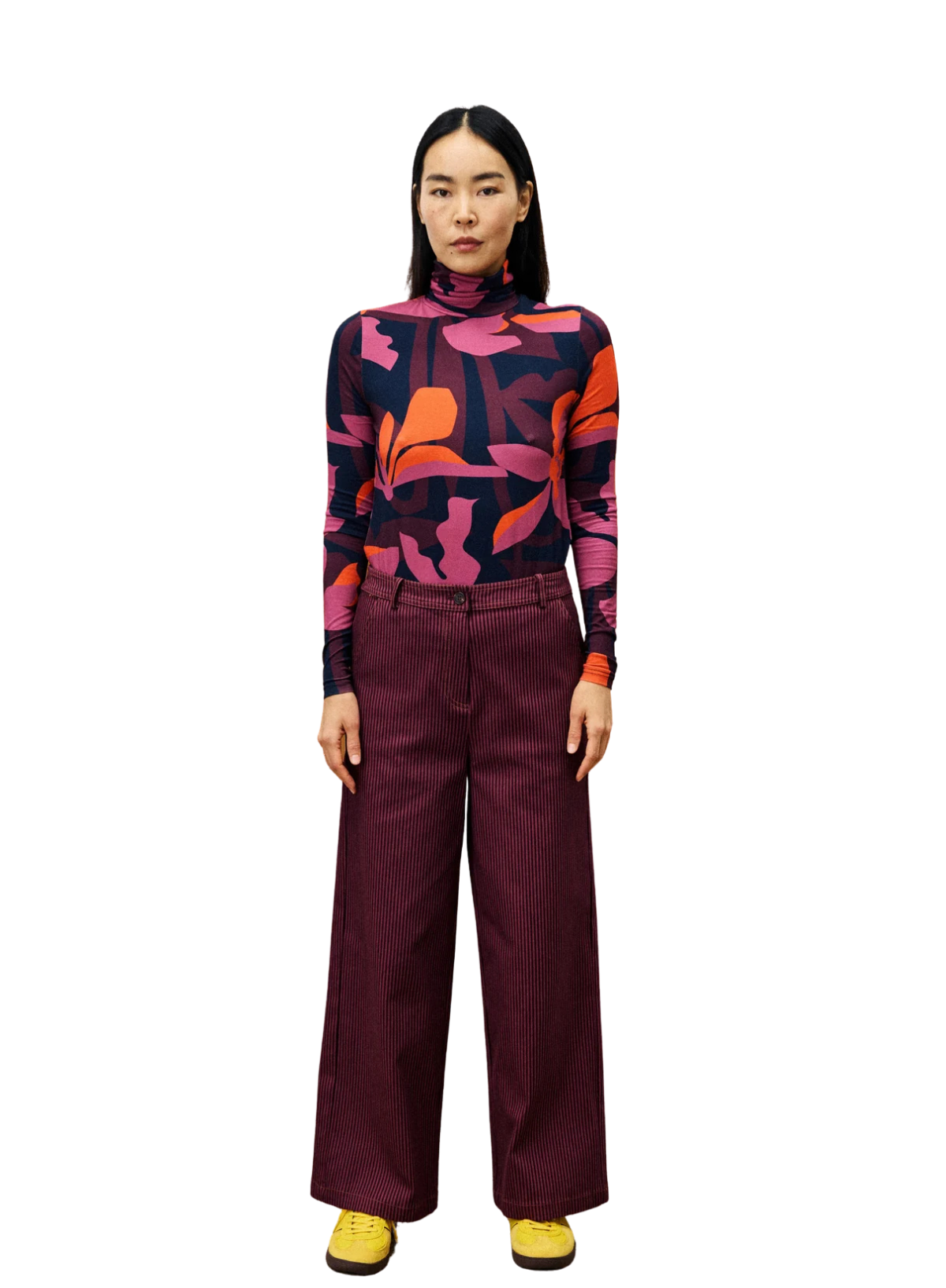 FRNCH Long Sleeve Geo Flowers Top