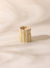 Cabana 6.5oz Ochre Striped Candle - Gold Coast from Designworks Ink