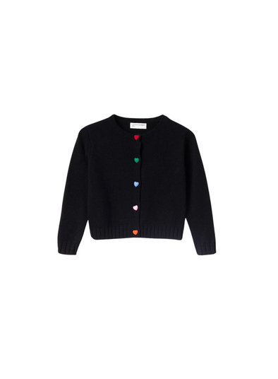 Heart Detail Cardigan in Black from Compañia Fantastica Mini