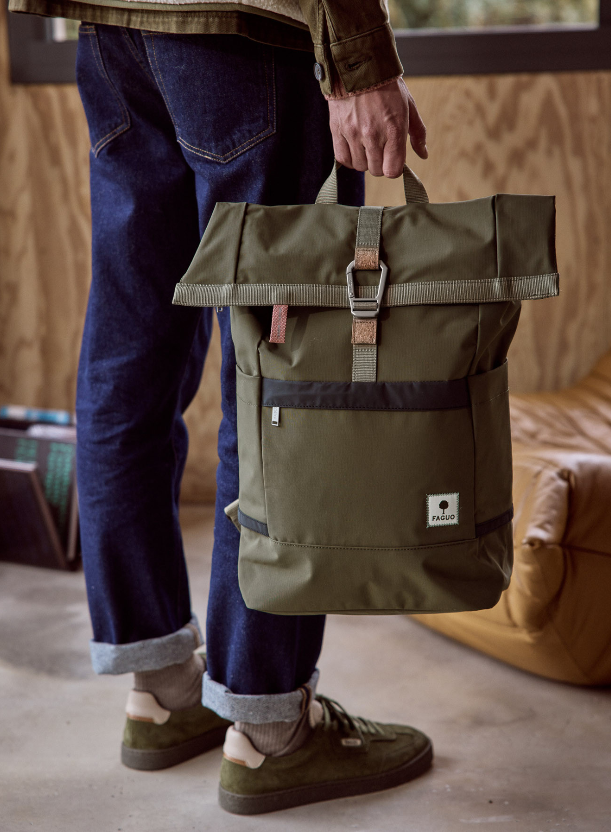Faguo Medium Cycling Bag in Dark Olive Green