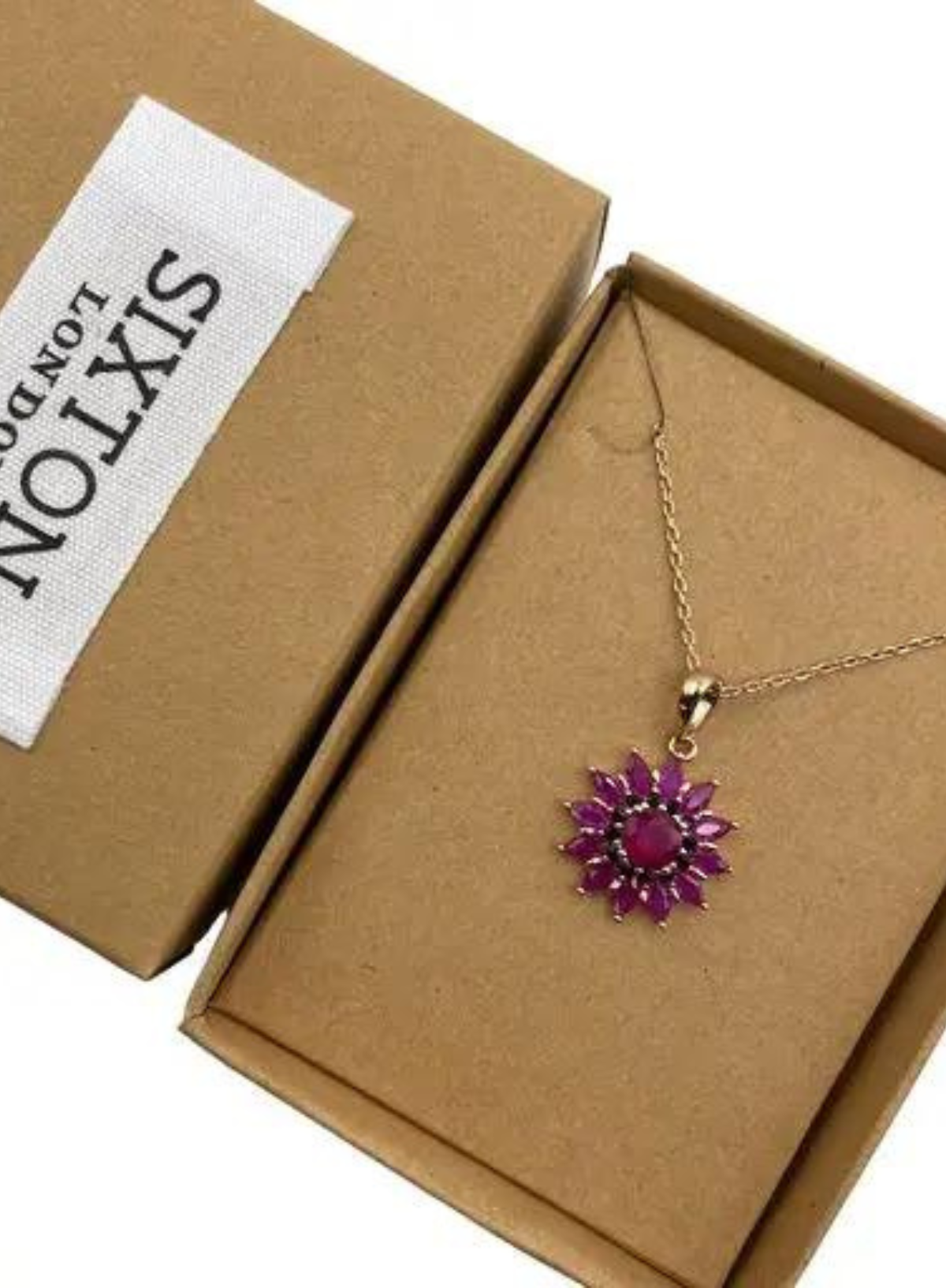 Ruby Flower Necklace from Sixton