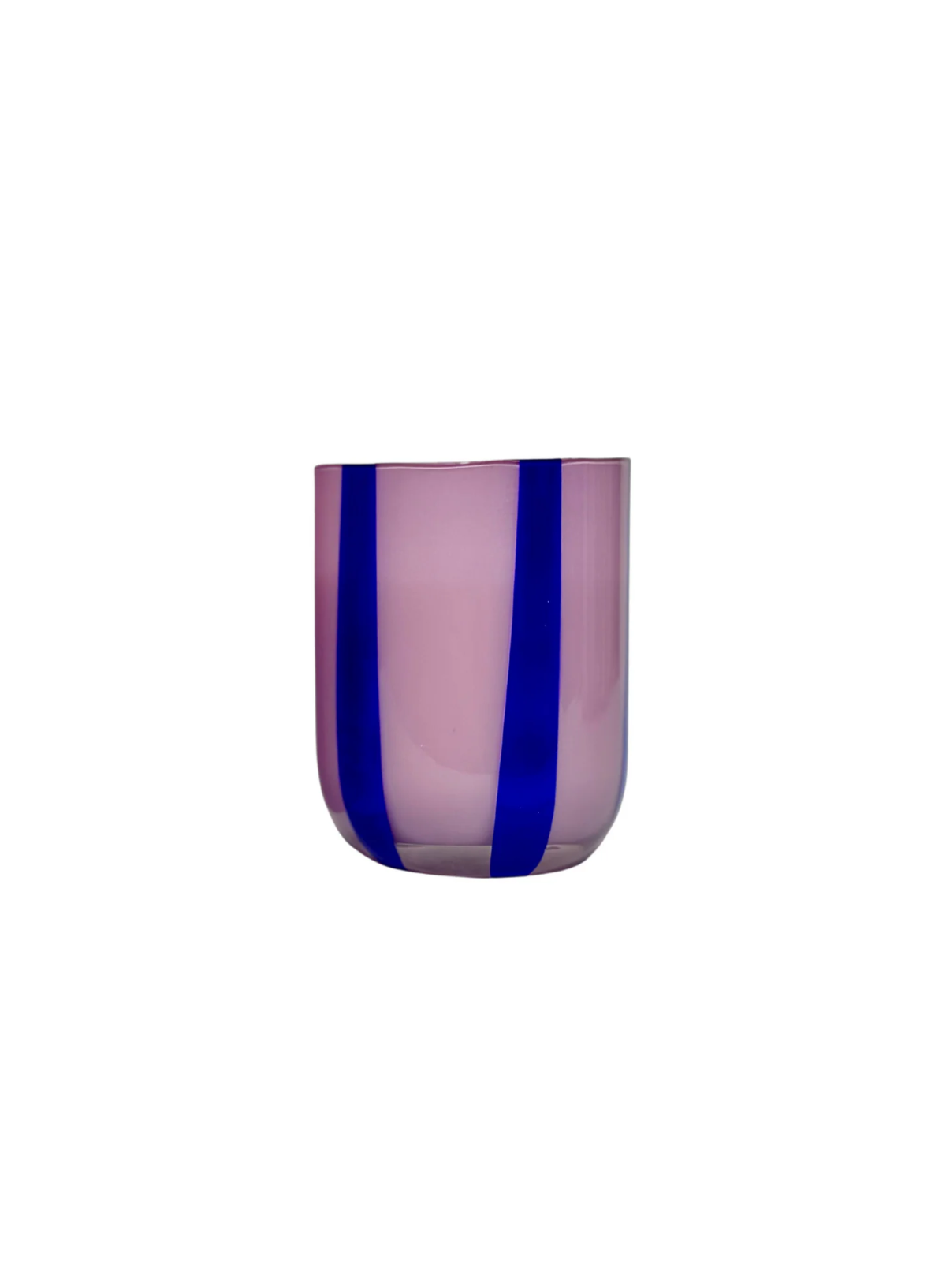 MÆGEN Atina Stripe Drinking Glass in Navy/Lilac