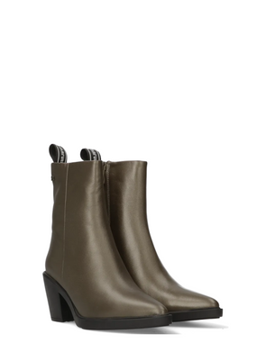 Gisele Leather Heeled Boots in Metallic Bronze from Maruti