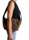 Large Leopard Print Sling Bag in Dark Brown from Sixton