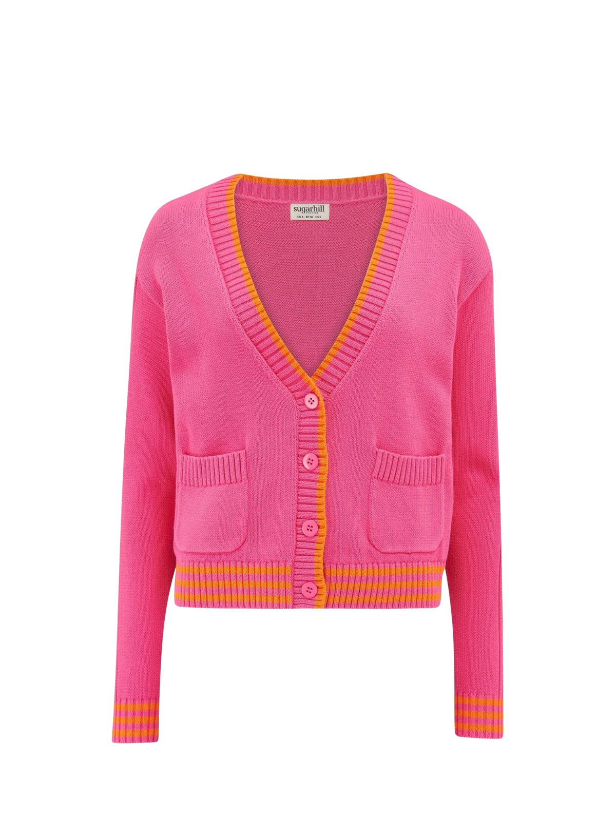 Sugarhill Sigourney Cardigan Pink, Orange Highlights