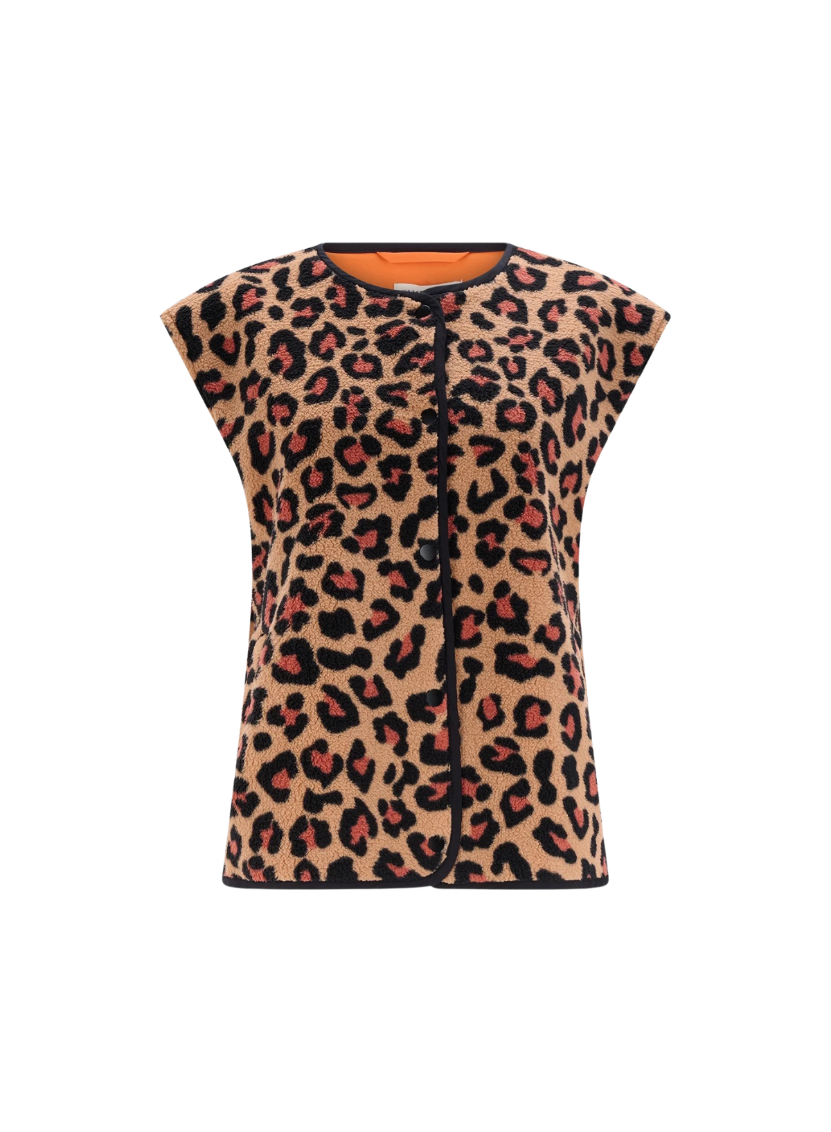 Sugarhill Sophie Fleece Gilet in Brown Leopard