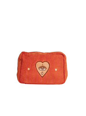 Corduroy Makeup Bag in Rust from Cai & Jo