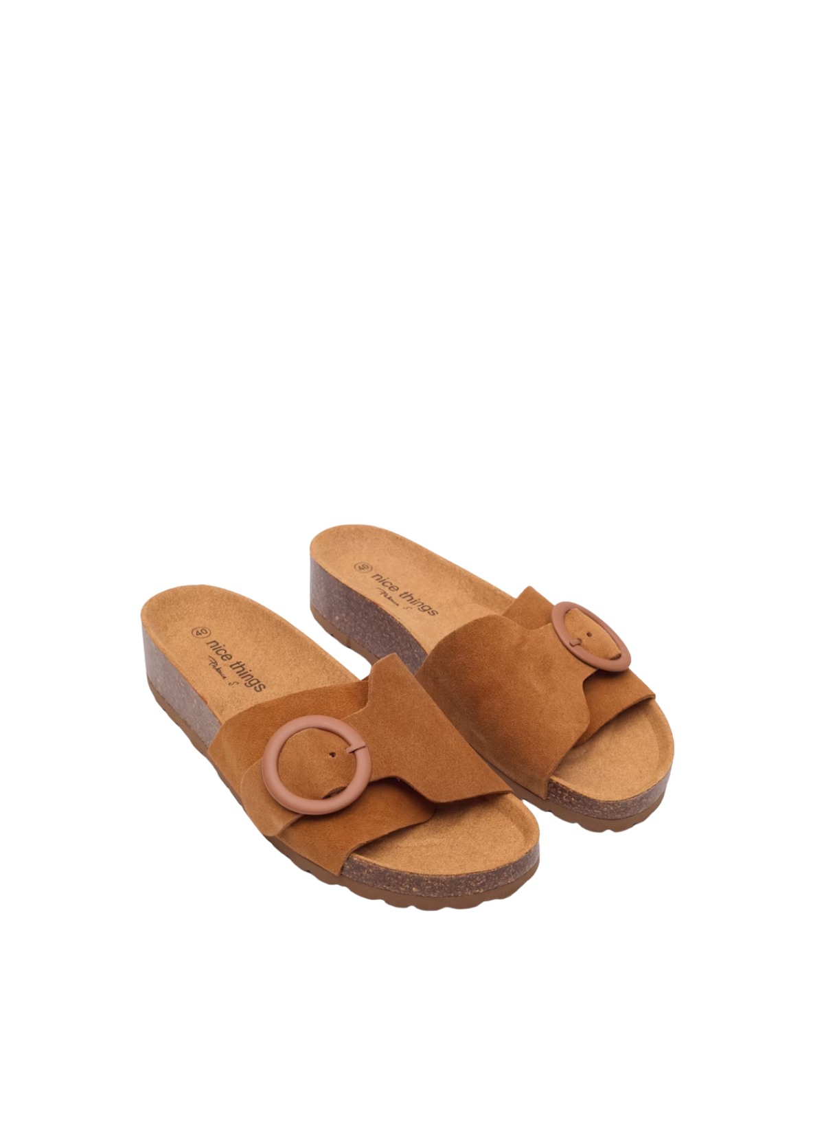 Nice Things Bio wedge Split leather - Ochre