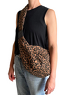 Large Leopard Print Sling Bag in Dark Brown from Sixton