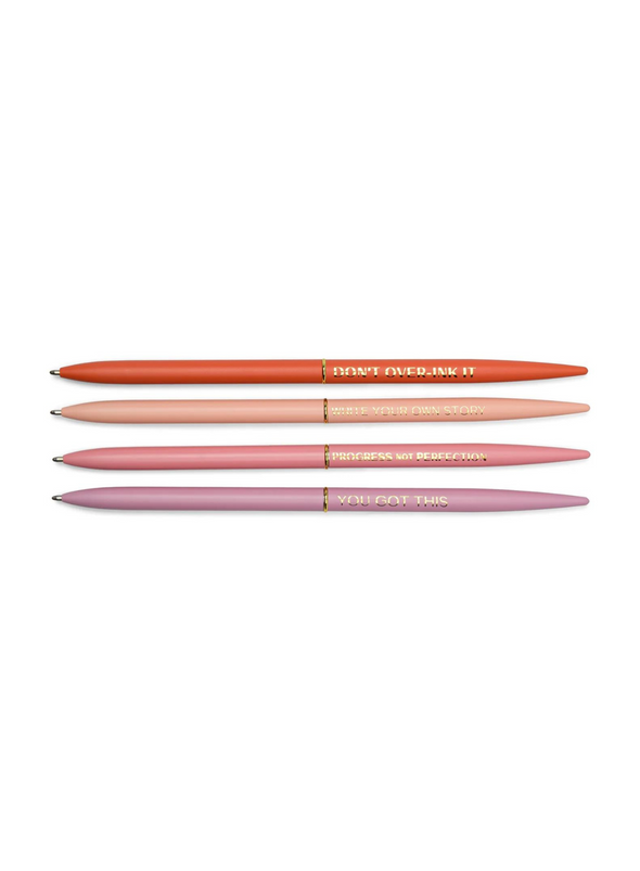Twisty Slim Metal Pen Set Motivation from Designworks Ink